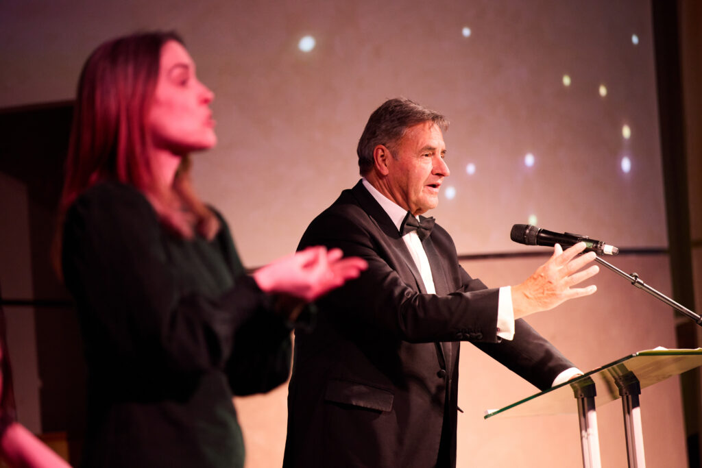 Ex-England cricketer Chris Cowdrey giving a speech at our Changemakers Gala Dinner